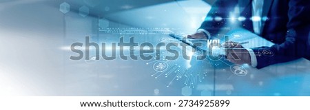 Businessman analysis key performance indicators and business metrics, productivity tracking, performance measurement, strategic planning, goal alignment, efficiency improvement