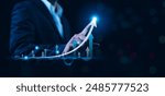Businessman analyzing forex trading graph financial data. Stock Market Investments Funds and Digital Assets. Business finance technology and investment concept. Business finance background.