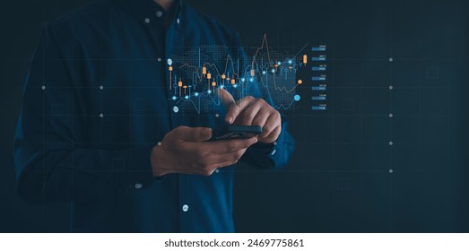 Businessman analyzing forex trading graph financial data. Business finance background.business finance technology and investment concept. Stock Market Investments Funds and Digital Assets. - Powered by Shutterstock - Get 15% off with code: PIKWIZARD15
