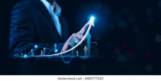 Businessman analyzing forex trading graph financial data. Stock Market Investments Funds and Digital Assets. Business finance technology and investment concept. Business finance background. - Powered by Shutterstock