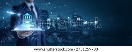 Businessman analyzing using tab data on e-governance. Digital administration, citizen services, online transparency, public sector innovation, and government IT solutions.