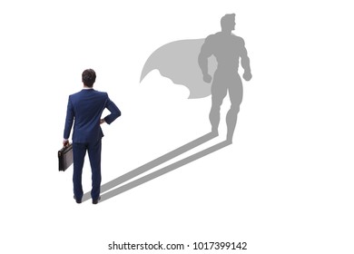 Businessman with aspiration of becoming superhero
