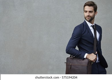 Businessman With Bag, Looking Away