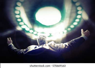 Businessman Being Abducted By Ufo