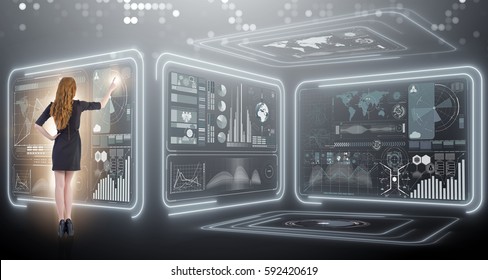 Businessman in big data management concept - Powered by Shutterstock