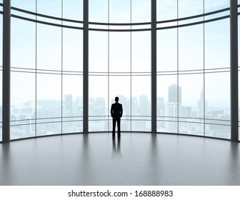 Businessman In Big Modern Office