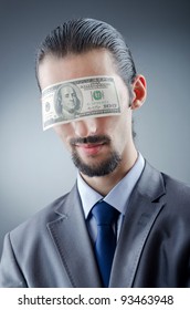 Businessman blinded with money