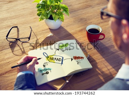 Businessman Brainstorming About Branding Strategy