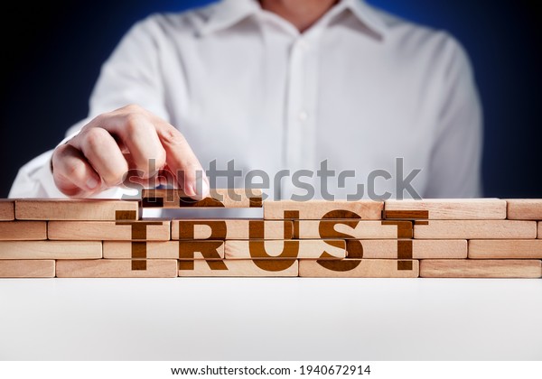 Businessman Builds Structure Wooden Blocks Word Stock Photo 1940672914 ...