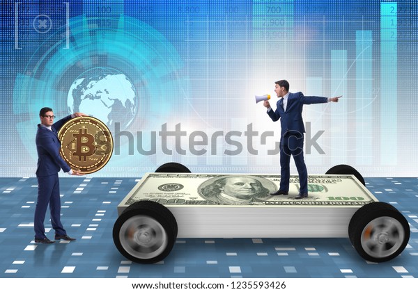 Businessman in
the business concept with dollar
car