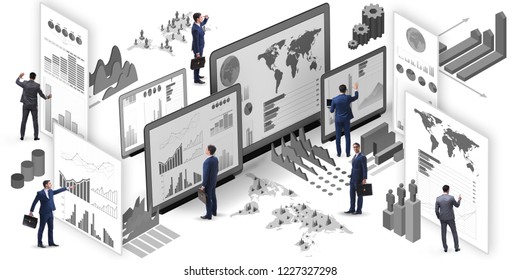 Businessman in business visualization and infographics concept - Powered by Shutterstock