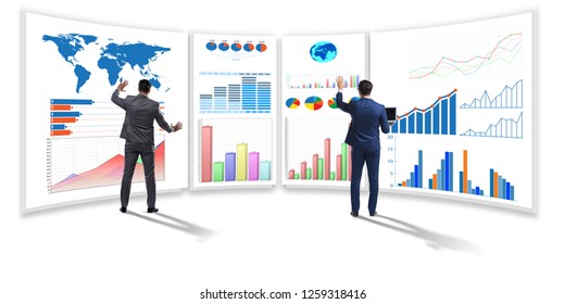 Businessman in business visualization and infographics concept - Powered by Shutterstock