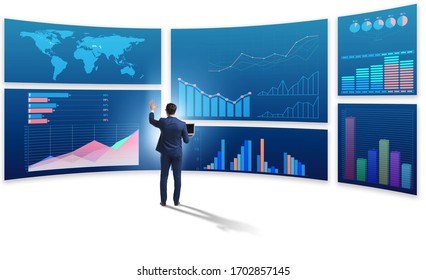 Businessman in business visualization and infographics concept - Powered by Shutterstock