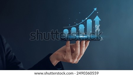 Businessman calculating income and return on investment, stock market,  income, return, retirement, compensation fund,saving, trade, investment, dividend tax, Interest rate and dividend concept.