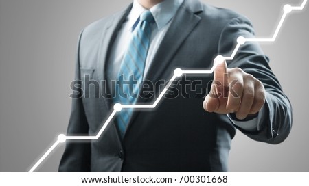Businessman and chart.