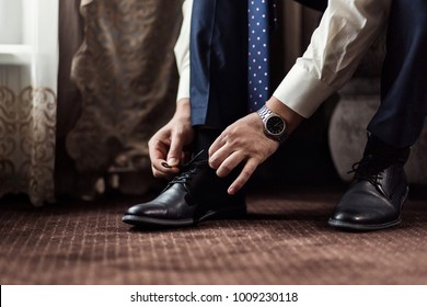 Businessman Clothes Shoes, Man Getting Ready For Work,groom Morning Before Wedding Ceremony