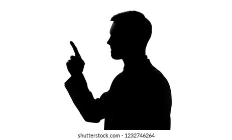 Businessman Comes Idea Male Silhouette Recollects Stock Photo ...