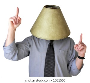 Businessman Dancing Around With A Lampshade On His Head.