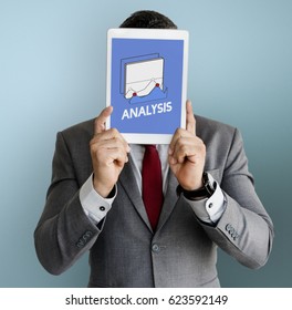 Businessman data analysis digital device