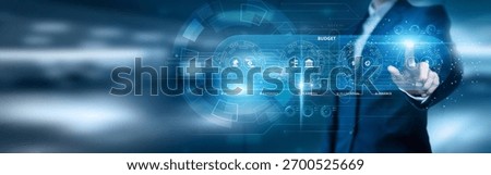 Businessman data analysis for performance and budget planning, financial forecasting, cost optimization, expense monitoring, profit growth, revenue tracking, resource allocation