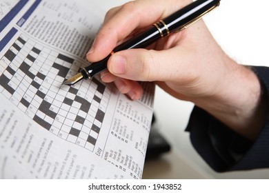 Businessman Doing Crossword