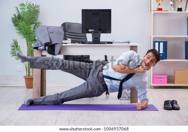 Businessman Doing Sports Office During Break Stock Photo (Edit Now ...