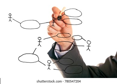 Businessman Drawing A Uml Use Case Diagram