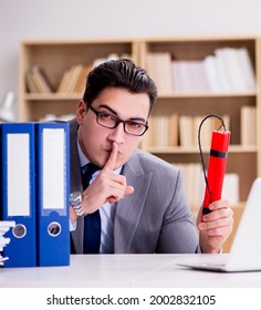 Businessman With Dynamite In The Office