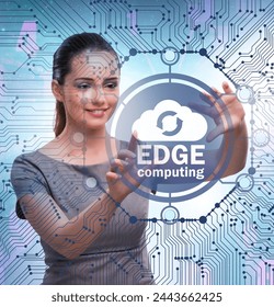 Businessman in edge and fog computing concept