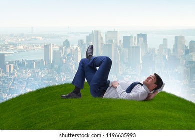Businessman employee enjoying time off work - Shutterstock ID 1196635993