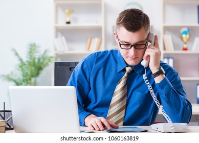 Businessman Employee Talking On The Office Phone