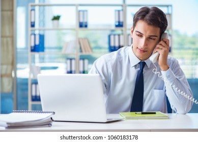 Businessman Employee Talking On The Office Phone