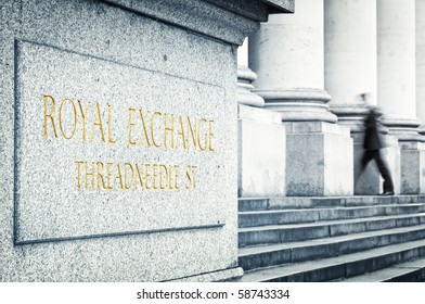 Businessman Entering Into Royal Exchange Building.