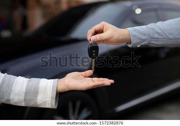 Businessman Exchange Handing Over Car Keys Stock Photo (Edit Now ...