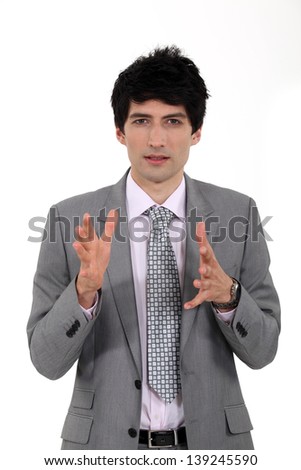 Businessman explaining something