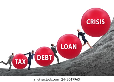 Businessman facing many different problems