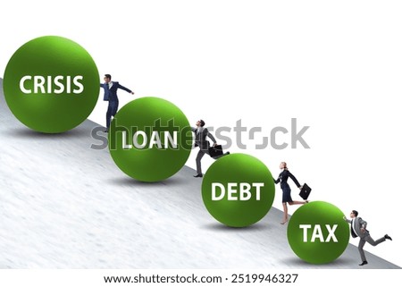 Businessman facing many different problems