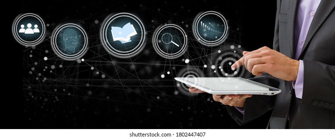 Businessman focused on case study. study online, e learning - Shutterstock ID 1802447407