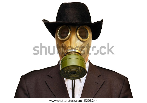 Businessman Gas Mask Cowboy Hat Isolated Stock Photo 5208244 | Shutterstock