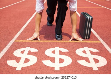 businessman getting ready for race on the track - Powered by Shutterstock