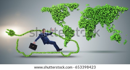 Businessman in global warming concept
