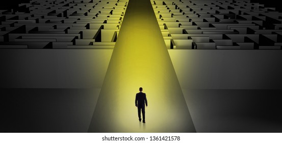 Businessman Going Straight Ahead On Wide Stock Photo 1361421578 ...