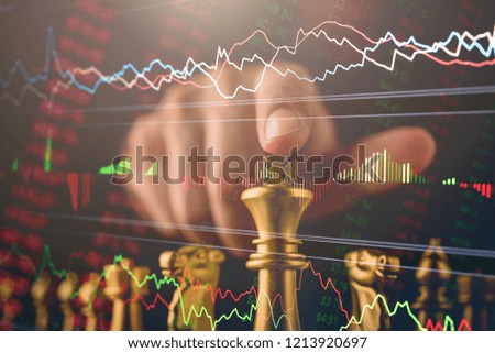 businessman hand control chess play figure financial stock business strategy manage ideas concept retro image tone