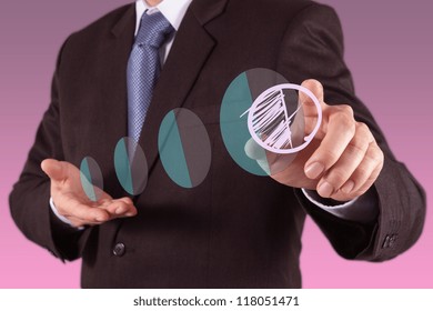 businessman hand drawing a pie chart and 3d graph - Powered by Shutterstock - Get 15% off with code: PIKWIZARD15