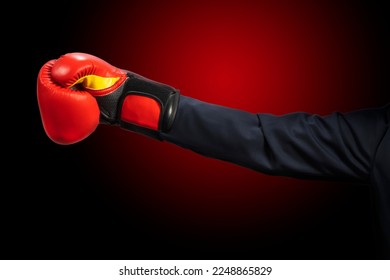 
Businessman hand wearing boxing glove isolated on black background, Hand wearing boxing glove on black Background With clipping path. - Shutterstock ID 2248865829