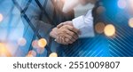 Businessman handshake for teamwork of business merger and acquisition,successful negotiate,hand shake,two businessman shake hand with partner to celebration partnership and business deal concept