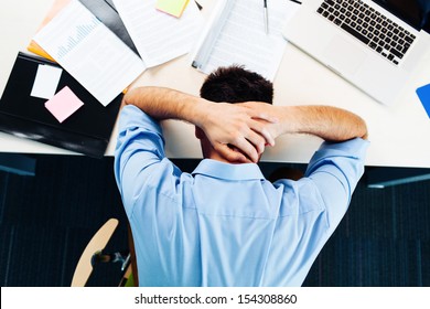 Businessman having stress in the office