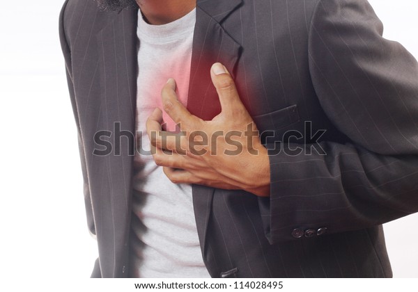 ビジネスマンの心臓発作 隔離 の写真素材 今すぐ編集