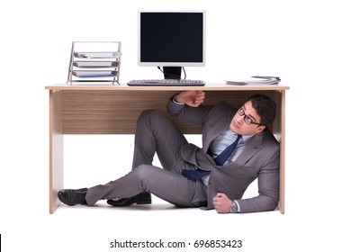 Hiding Under Desk Images Stock Photos Vectors Shutterstock