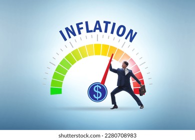 Businessman in the high inflation concept - Shutterstock ID 2280708983
